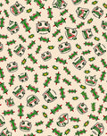 Crimson Green Tribal Masks Rug