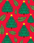 Christmas Trees with Yellow Stars Rug