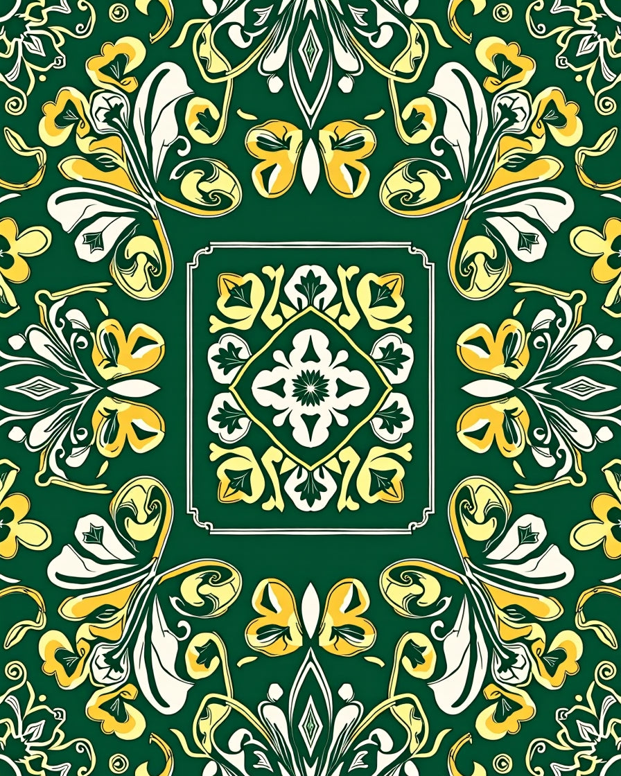 Emerald Garden Medallion Butterfly Rug