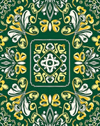 Emerald Garden Medallion Butterfly Rug