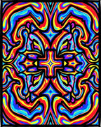 Vibrant Psychedelic Swirl Colorburst Rug