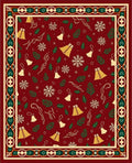 Crimson Snowflakes Bells Foliage Border Rug