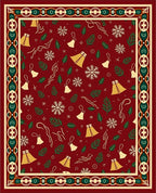 Crimson Snowflakes Bells Foliage Border Rug