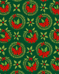 Red Poinsettia Wreath Green Surface Rug