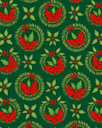 Red Poinsettia Wreath Green Surface Rug