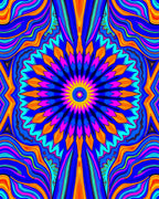 Vibrant Blue Mandala Swirl Rug
