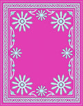 Fuchsia Floral Medallion Lattice Frame Rug