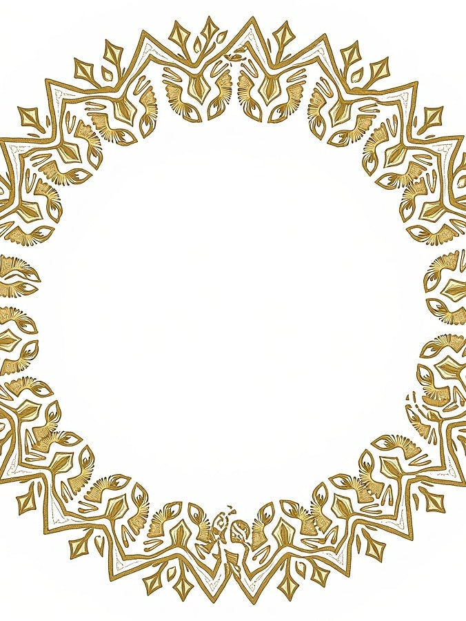 Golden Filigree Radial Arabesque Rug