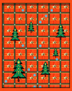 Festive Tartan Christmas Trees Star Rug