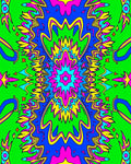 Vibrant Neon Psychedelic Burst Rug