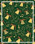 Golden Bells Musical Swirls Green Rug