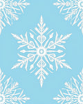 White Snowflake Blue Winter Repeat Rug