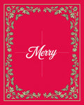 Red Floral Vine Border Christmas Rug
