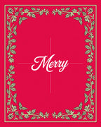 Red Floral Vine Border Christmas Rug