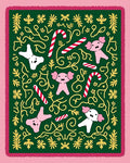 Green Whimsical Candy Cane Koala Rug