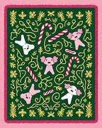 Green Whimsical Candy Cane Koala Rug