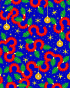 Red Serpent Winding Holiday Scene Rug