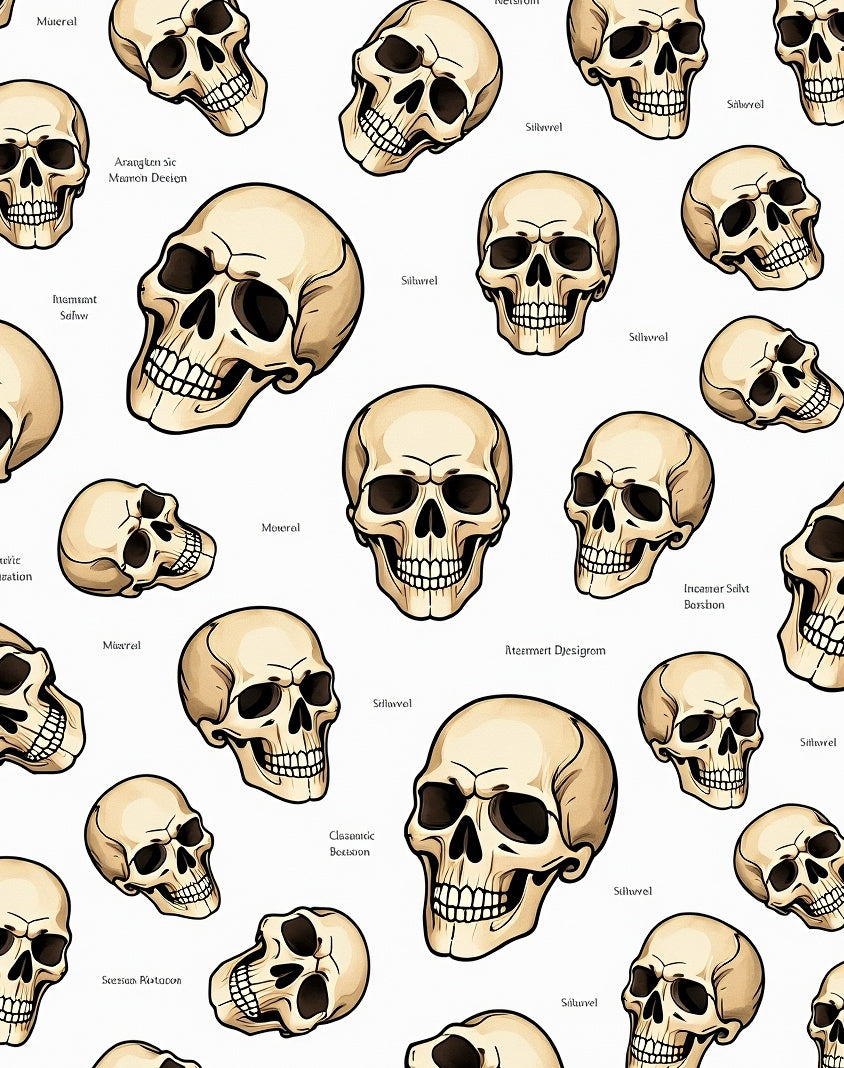 Vintage Skull Collection Cream Rug