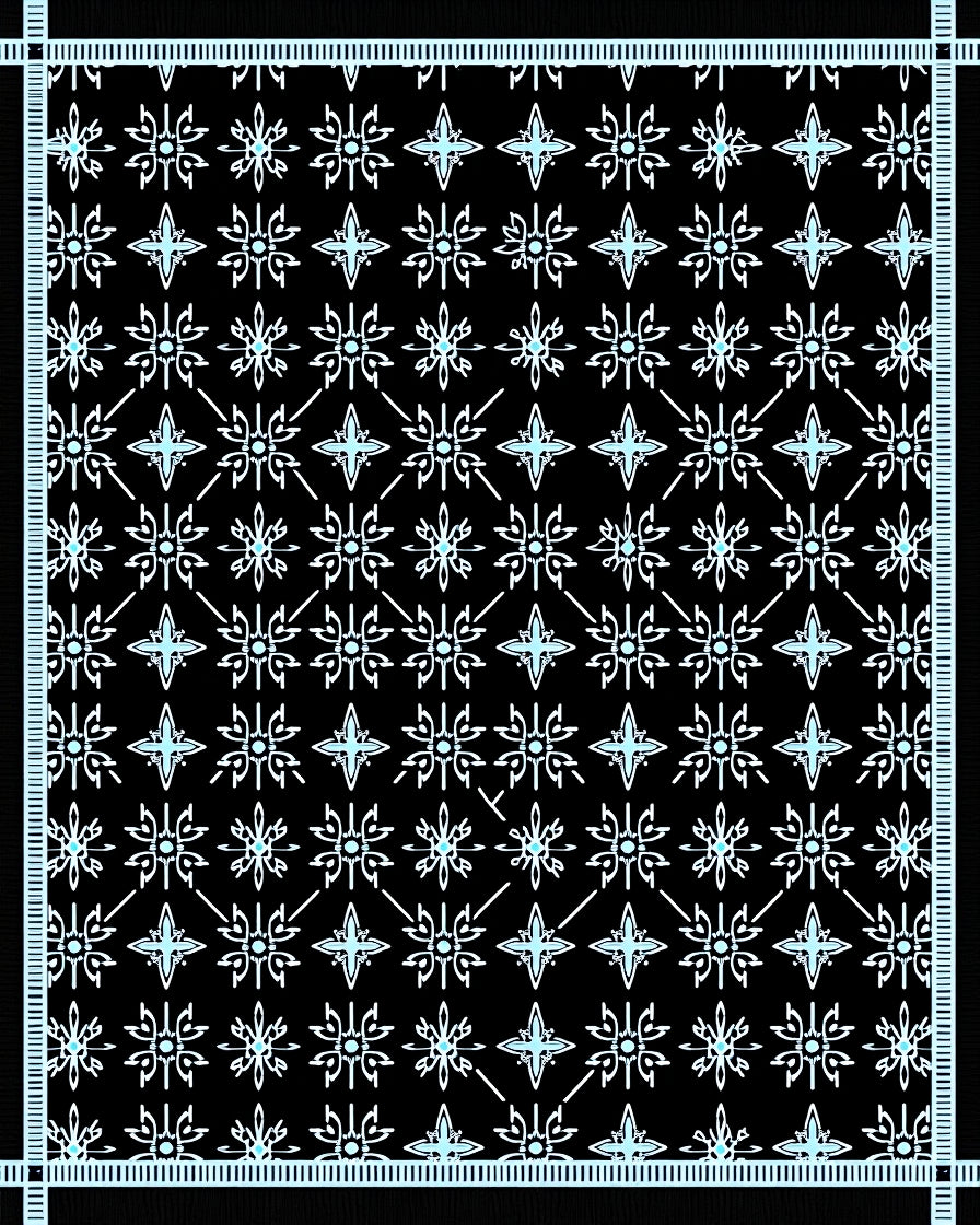 Black And White Geometric Star Rug