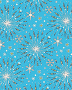 Bright Blue Stellar Burst Flower Rug