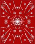 Crimson Starburst Floral Medallion Rug