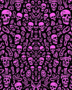 Pink Skull All Over Print Rug