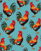 Vibrant Red Rooster All Over Print Rug