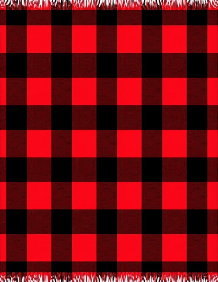 Classic Red Black Plaid Checks Rug