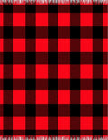 Classic Red Black Plaid Checks Rug