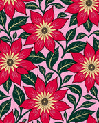 Radiant Crimson Floral Vines Rug