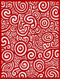 Bold Red Swirl Spiral Collage Rug