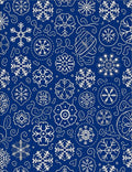 Deep Blue Snowflake Scatter Rug