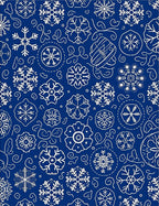 Deep Blue Snowflake Scatter Rug