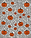 Orange Jack O Lantern Swirls Rug