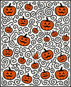 Orange Jack O Lantern Swirls Rug