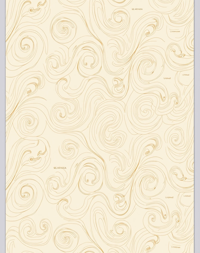 Golden Swirl Flow Organic Art Rug