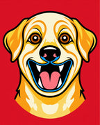 Golden Lab Grinning Dog Portrait Rug