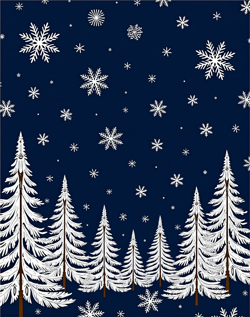 White Snowy Forest Snowflake Collection Rug