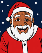 Festive Black Santa Claus Holiday Rug