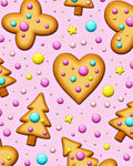 Sweet Christmas Cookies Pink Background Rug