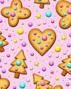 Sweet Christmas Cookies Pink Background Rug