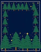 Deep Blue Evergreen Starry Forest Rug