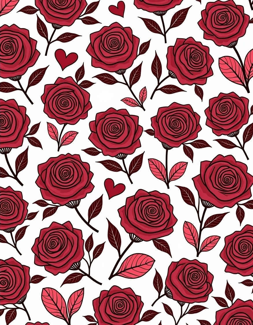 Crimson Rose Heart Collection Rug