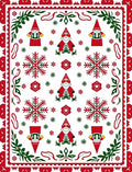 Festive Gnomes Snowflake Holiday Whimsical Rug