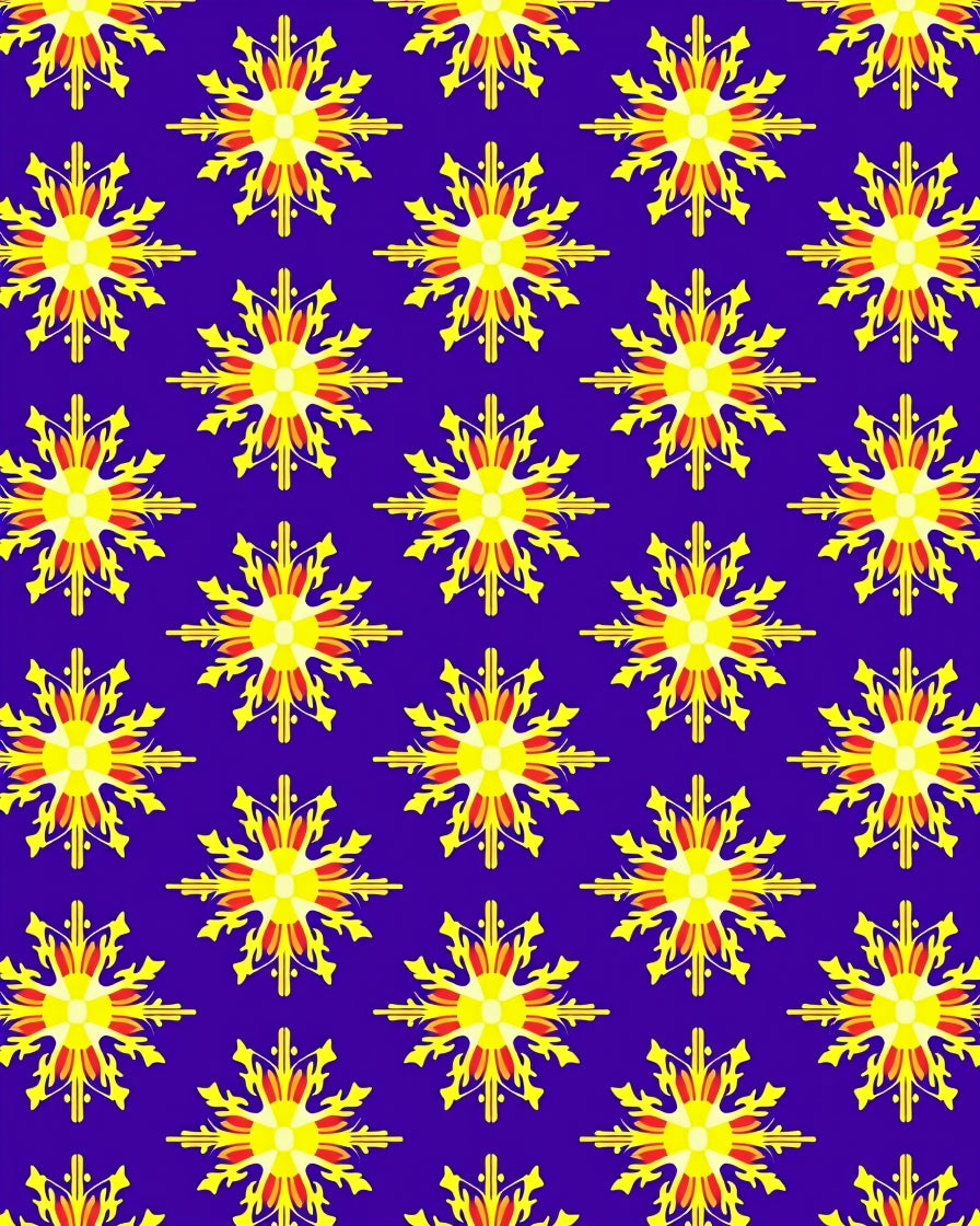 Vibrant Yellow Sunburst Indigo Rug