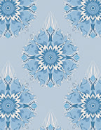 Soft Blue Mandala Bloom Rug