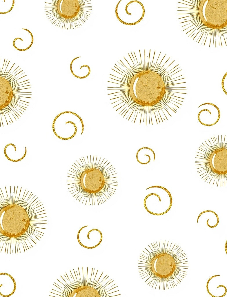 Golden Sunburst Swirls Rug