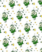 Whimsical Green Clover Star Sprinkle Rug