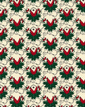 Cream Red Green Holly Berry Garland Rug