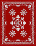 White Snowflake Bloom Border Rug